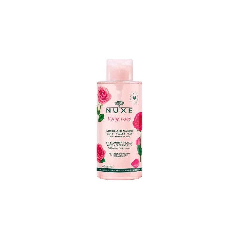 Nuxe Very Rose Eau micellaire apaisante 3-en-1 visage et yeux 750 ml
