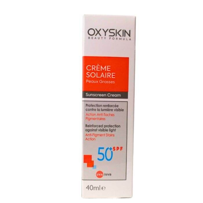 Oxyskin Crème solaire anti-taches peaux grasses SPF50+ 40 ml