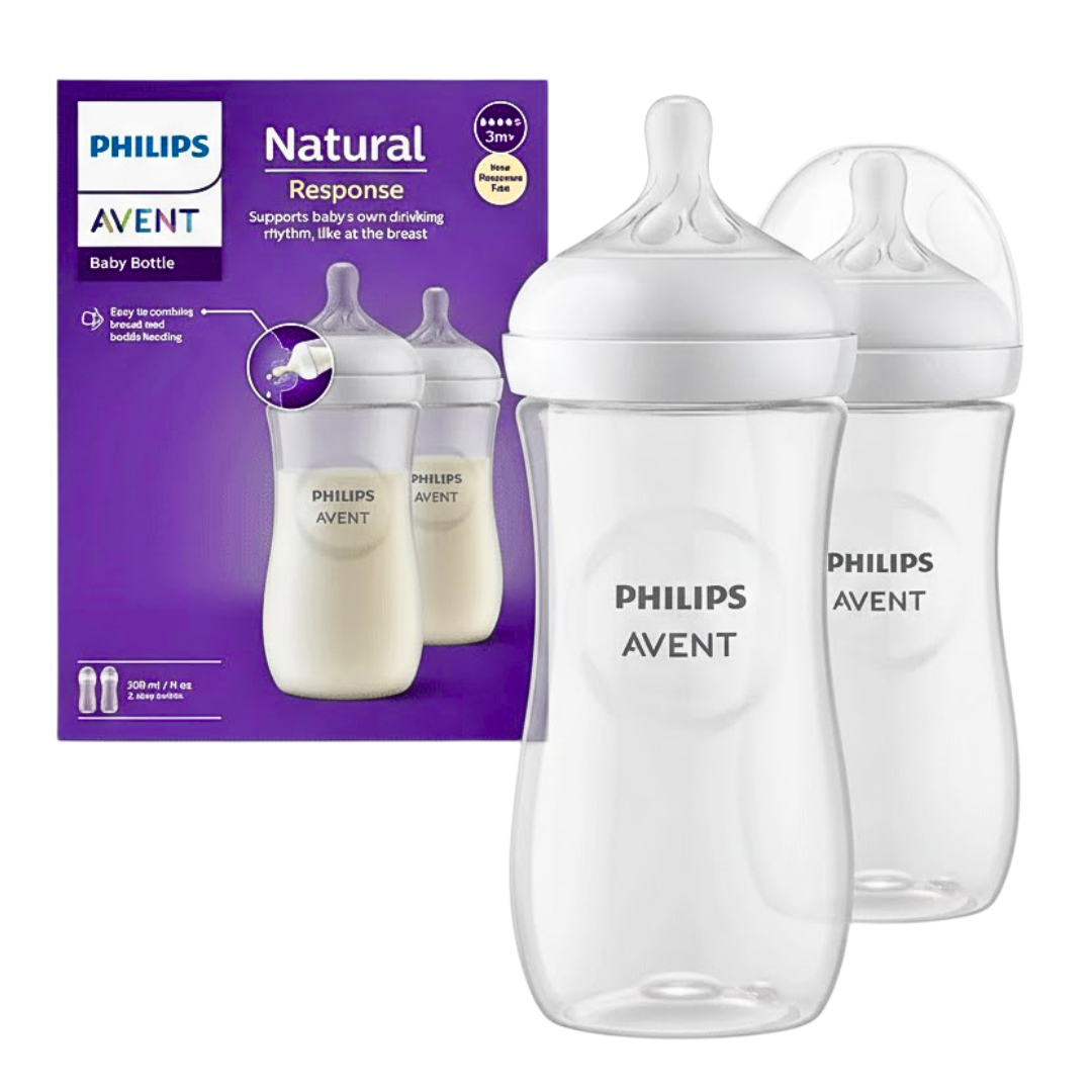 Philips Avent Natural Biberons débit moyen 2 x 300 ml 3 mois+ SCY906/02 Philips Avent Natural Biberons débit moyen 2 x 300 ml 3 mois+ SCY906/02