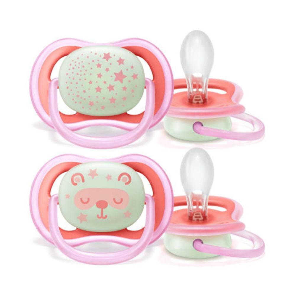Philips Avent Sucettes Ultra Air Night 0-18 mois SCF376/20