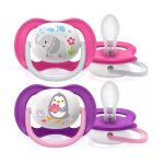 Philips Avent Ultra Air Animals Sucettes orthodontiques 6-18 mois Fille Lot de 2