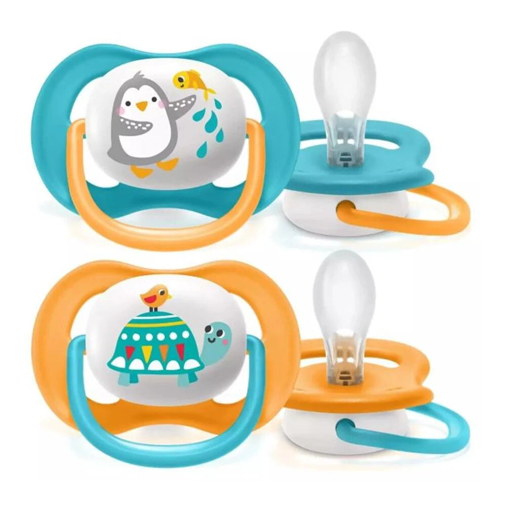 Philips Avent Ultra Air Animals Sucettes orthodontiques 6-18 mois Lot de 2 Philips Avent Ultra Air Animals Sucettes orthodontiques 6-18 mois Lot de 2