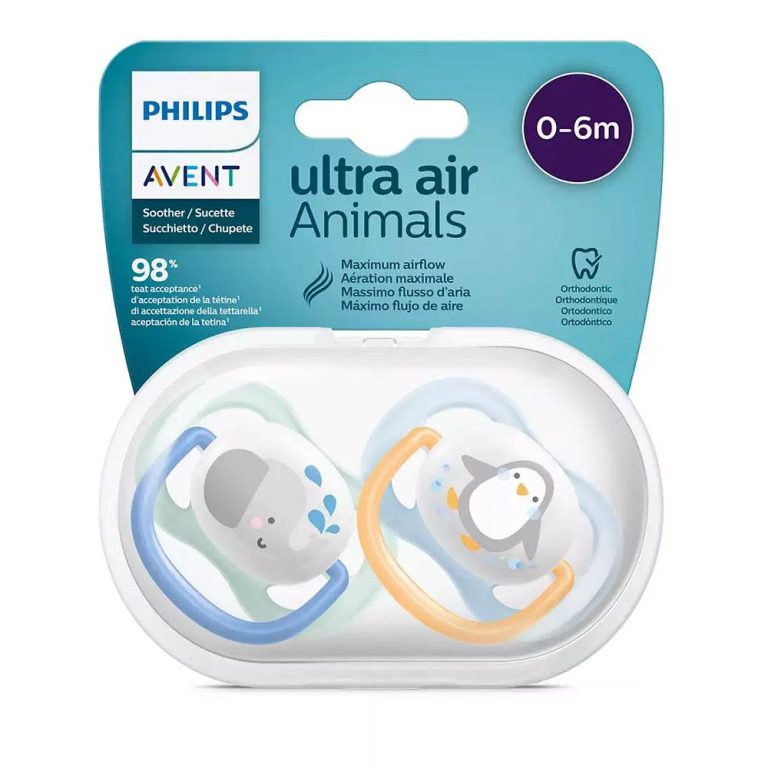 Philips Avent Ultra Air Sucettes 0-6 mois Garçon Éléphant Pingouin SCF080/05