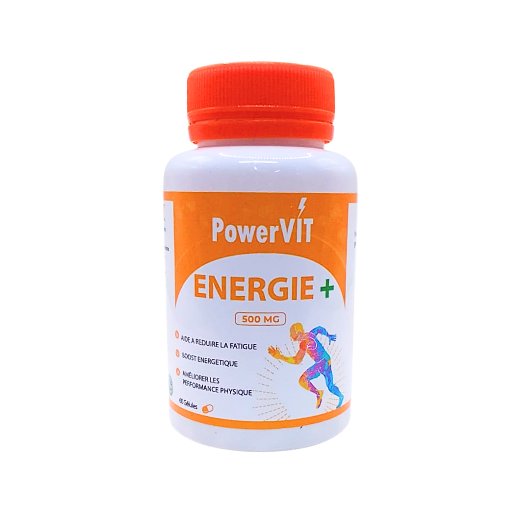 Powervit Énergie+ 500 mg 60 gélules Powervit Énergie+ 500 mg 60 gélules