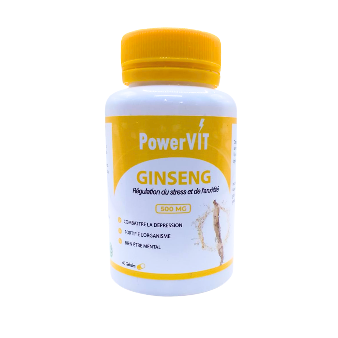 Powervit Ginseng 500 mg 60 gélules Powervit Ginseng 500 mg 60 gélules