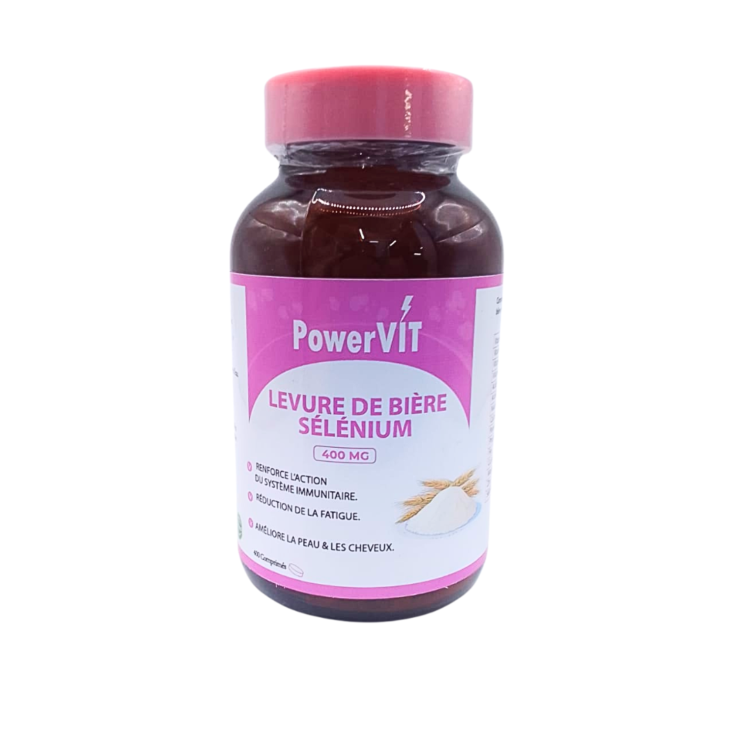 Powervit Levure de bière Sélénium 400 mg 400 gélules Powervit Levure de bière Sélénium 400 mg 400 gélules