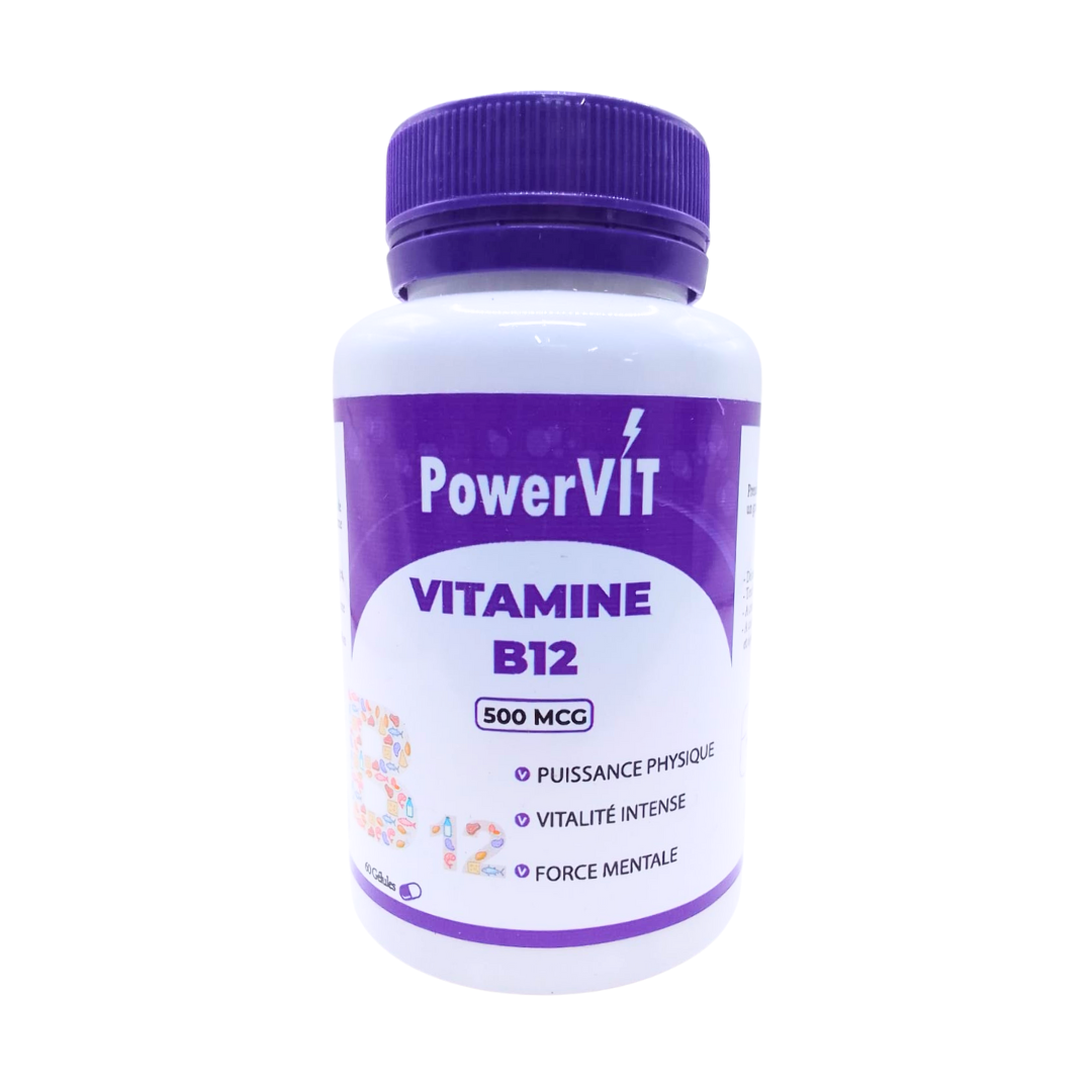 Powervit Vitamine B12 500 mcg 60 gélules Powervit Vitamine B12 500 mcg 60 gélules