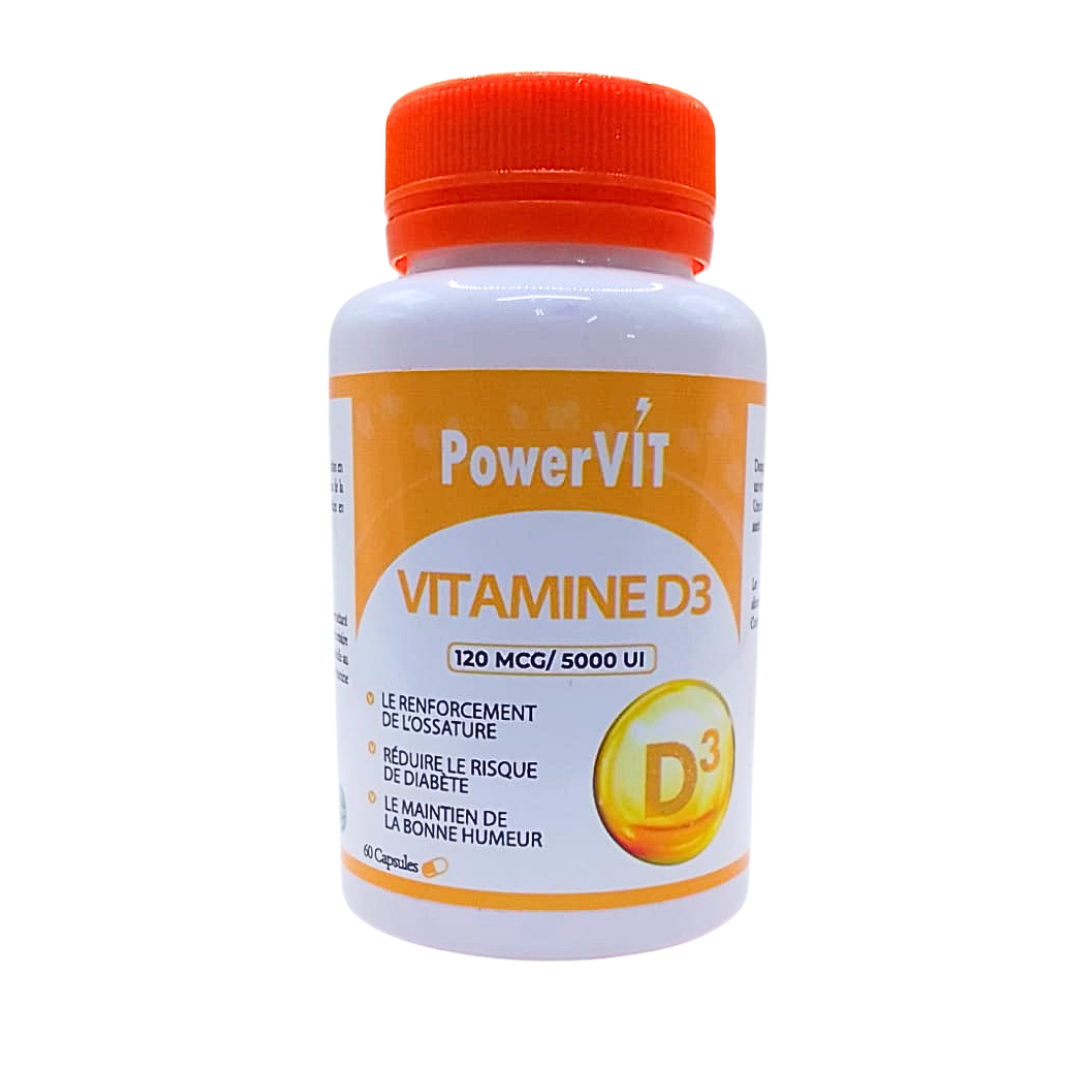 Powervit Vitamine D3 5000 UI 60 capsules Powervit Vitamine D3 5000 UI 60 capsules