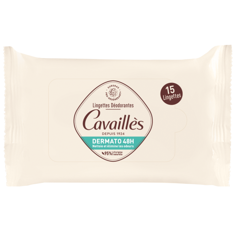 Rogé Cavaillès Dermato Lingettes déodorantes 48h 15 lingettes