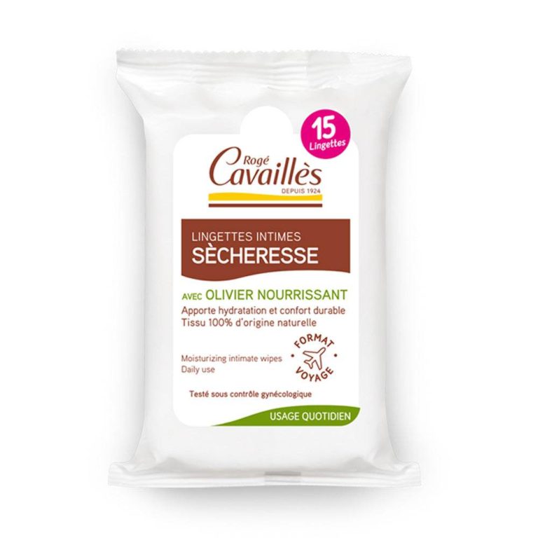 Rogé Cavaillès Lingettes intimes sécheresse 15 lingettes
