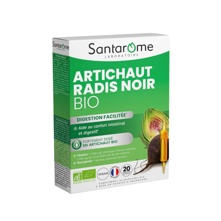 Santarome Artichaut Radis noir Bio 2500 mg 20 ampoules