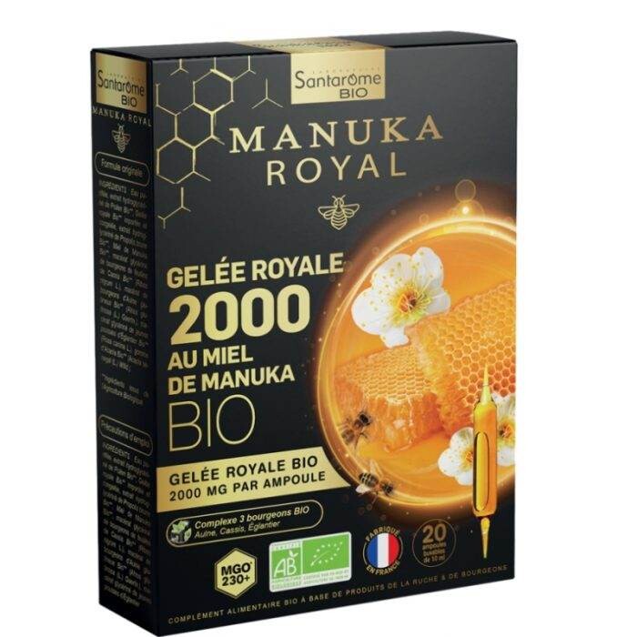 Santarome Gelée Royale 2000 au miel de Manuka Bio 20 ampoules Santarome Gelée Royale 2000 au miel de Manuka Bio 20 ampoules