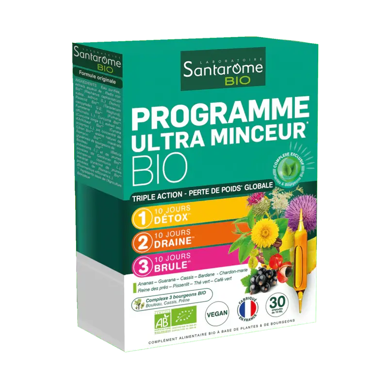 Santarome Programme Ultra Minceur Bio 30 ampoules Santarome Programme Ultra Minceur Bio 30 ampoules