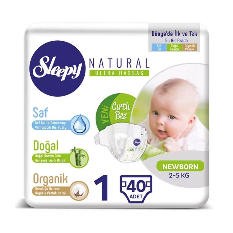 Sleepy Natural Couches taille 1 Newborn 2-5 kg 40 pièces