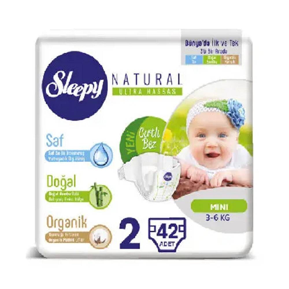 Sleepy Natural Couches taille 2 Mini 3-6 kg 42 pièces Sleepy Natural Couches taille 2 Mini 3-6 kg 42 pièces