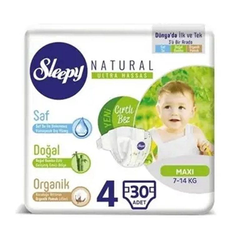 Sleepy Natural Couches taille 4 Maxi 7-14 kg 30 pièces