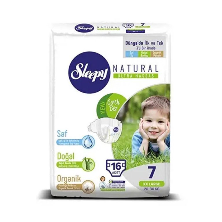 Sleepy Natural Couches taille 7 XX-Large 20-30 kg 16 pièces