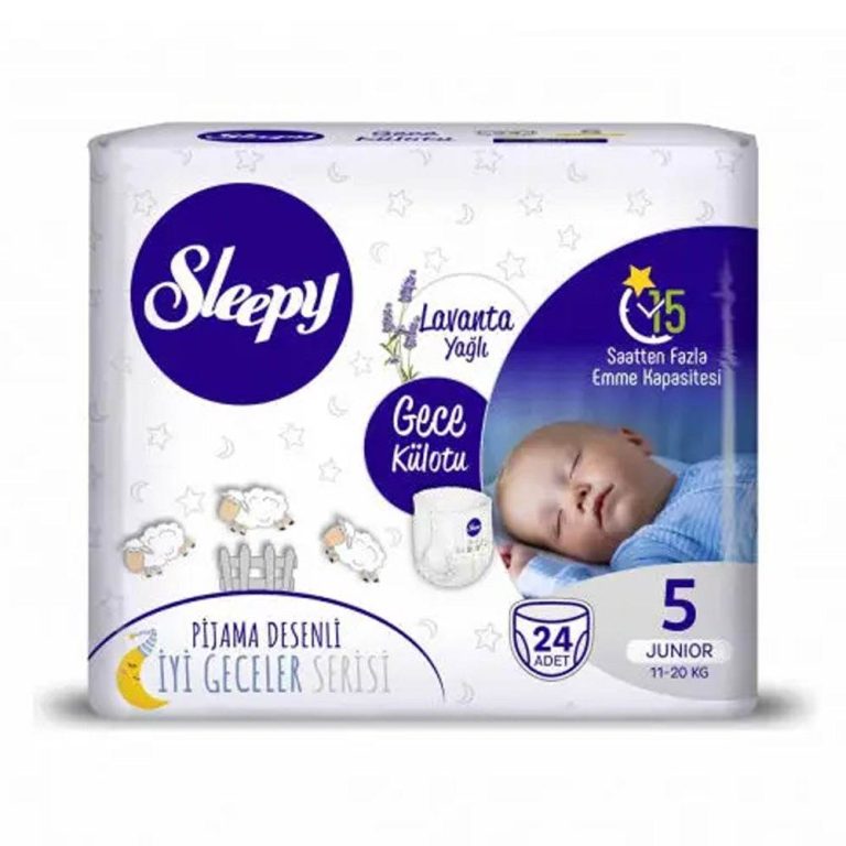 Sleepy Natural Pants Nuit taille 5 Junior 11-20 kg 24 pièces