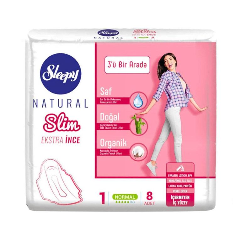 Sleepy Natural Slim Extra Thin 3 in 1 Serviettes Normal 8 pièces