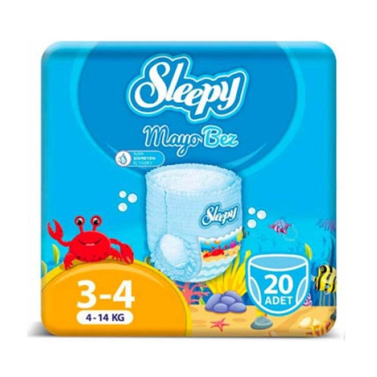 Sleepy Natural Swimming Bambou Midi-Maxi taille 3-4 20 unités