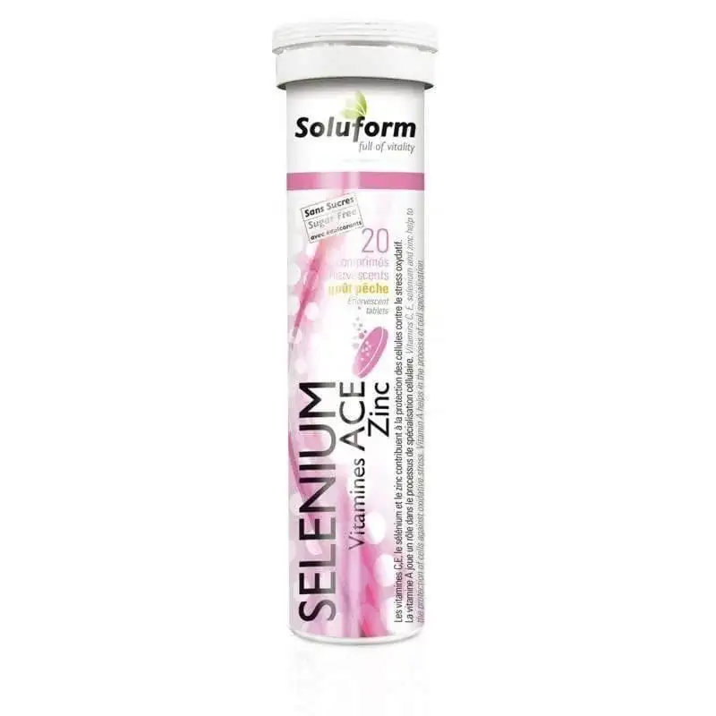 Soluform Sélénium Vitamines ACE Zinc 20 comprimés Soluform Sélénium Vitamines ACE Zinc 20 comprimés