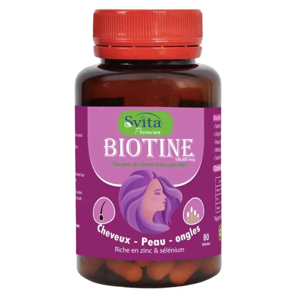 Svita Premium Biotine cheveux, peau et ongles 80 gélules Svita Premium Biotine cheveux, peau et ongles 80 gélules
