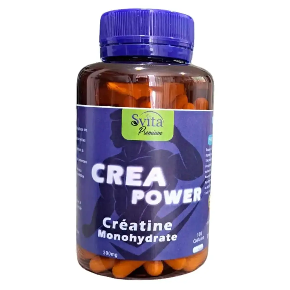 Svita Premium CreaPower Créatine monohydrate 300 mg 160 gélules Svita Premium CreaPower Créatine monohydrate 300 mg 160 gélules