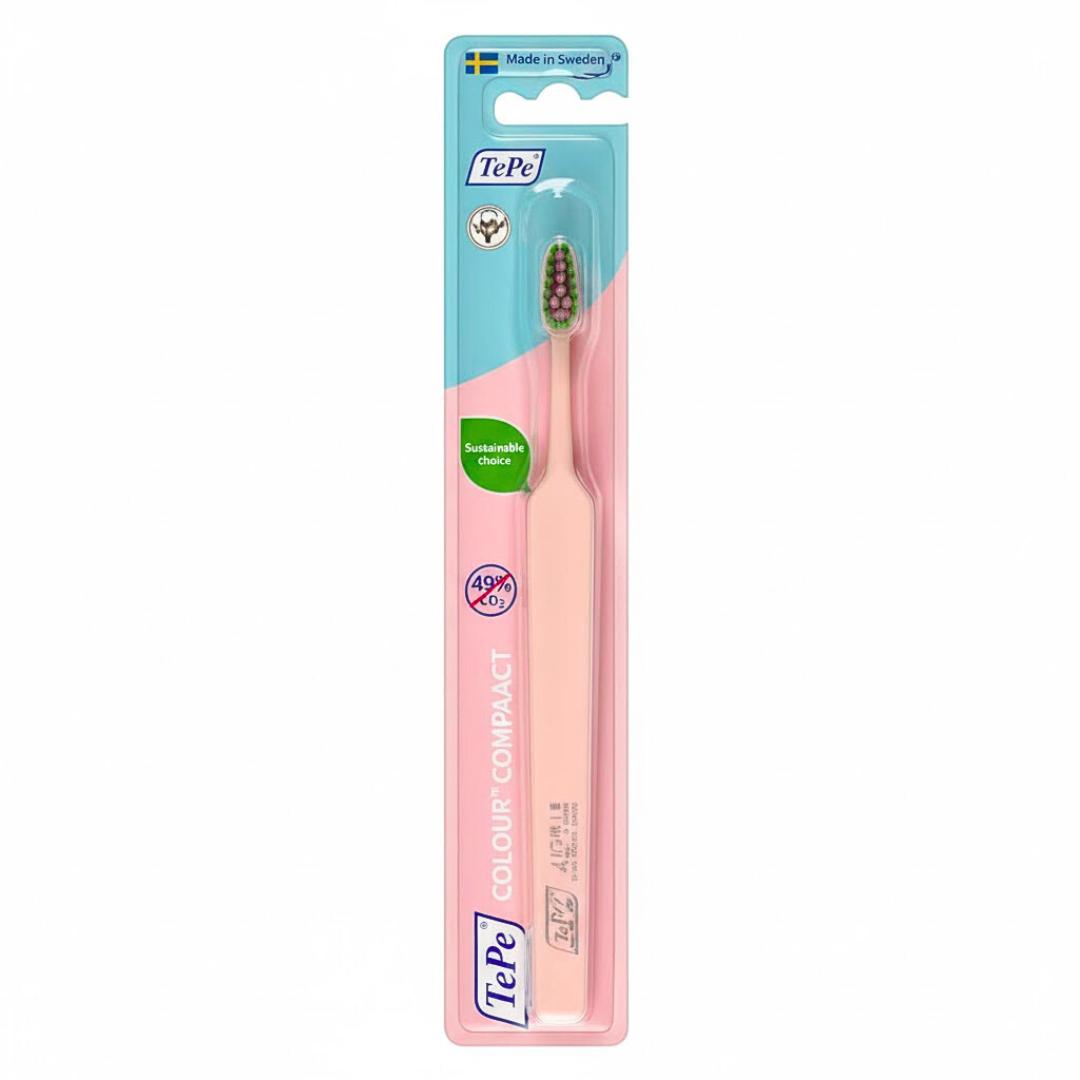 TePe Colour Compact Brosse à dents extra soft Rose clair TePe Colour Compact Brosse à dents extra soft Rose clair