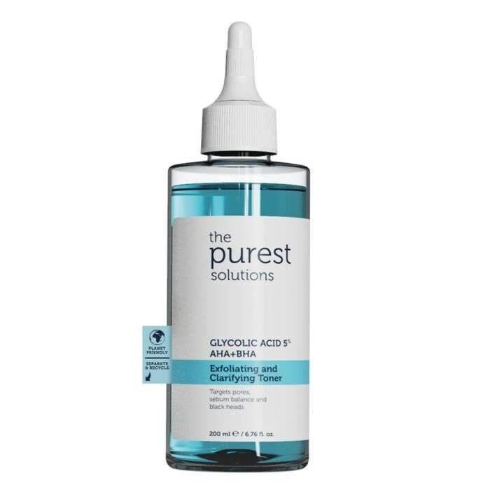 The Purest Solutions Lotion tonique Acide glycolique 5% AHA + BHA 200 ml