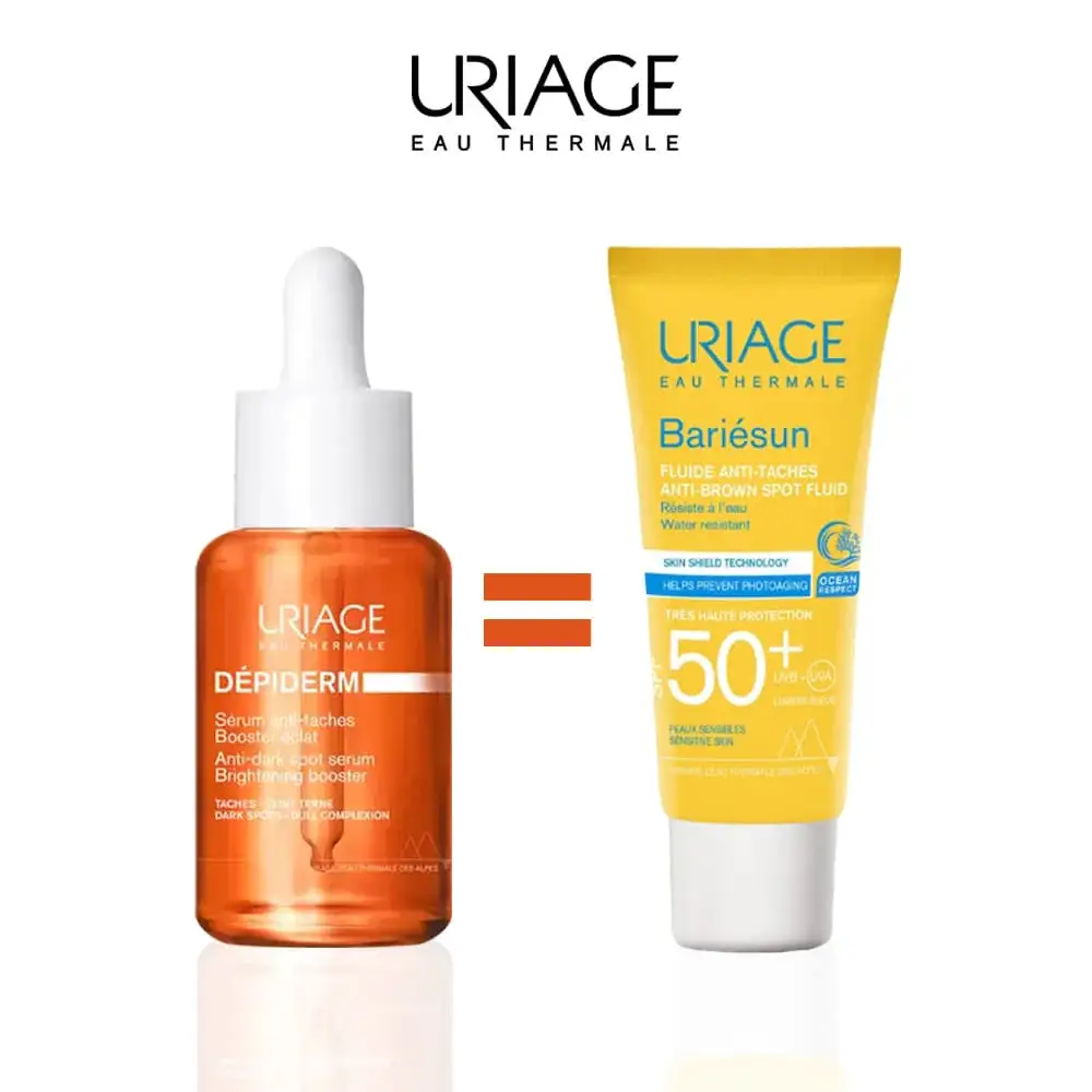 Uriage Pack Dépiderm Sérum anti-taches booster éclat 30 ml + Bariésun Fluide anti-taches Uriage Pack Dépiderm Sérum anti-taches booster éclat 30 ml + Bariésun Fluide anti-taches