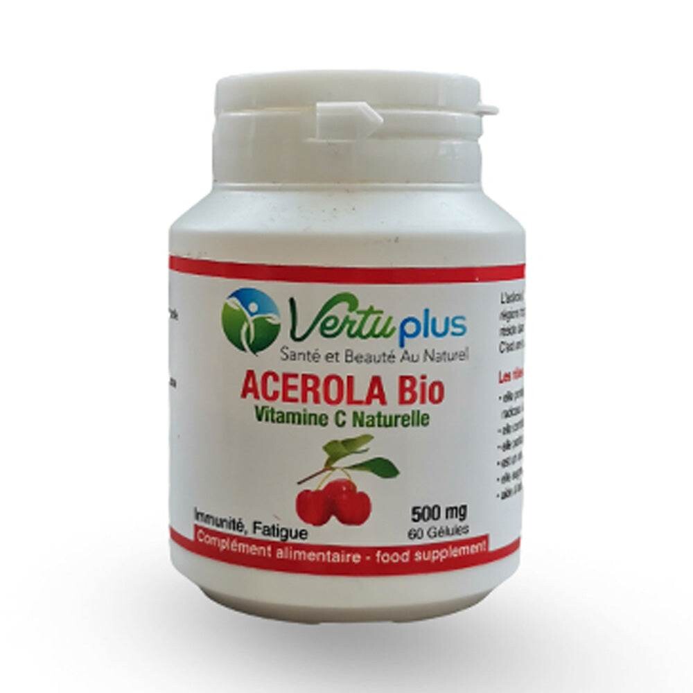 Vertu Plus Acérola Bio 500 mg 60 gélules Vertu Plus Acérola Bio 500 mg 60 gélules