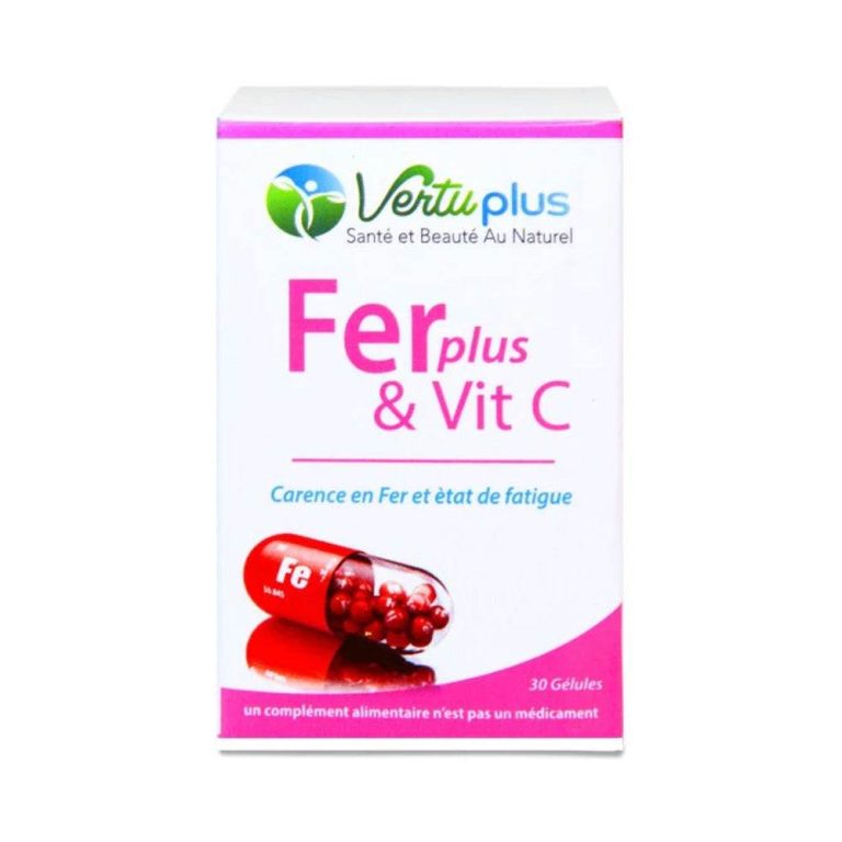 Vertu Plus Fer Plus 14 mg & Vitamine C 30 gélules