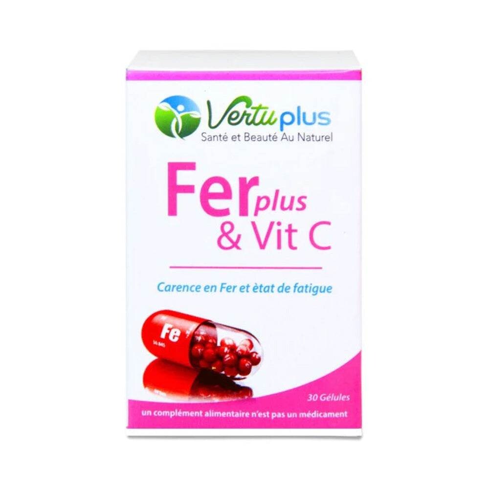 Vertu Plus Fer Plus & Vitamine C 30 gélules Vertu Plus Fer Plus & Vitamine C 30 gélules