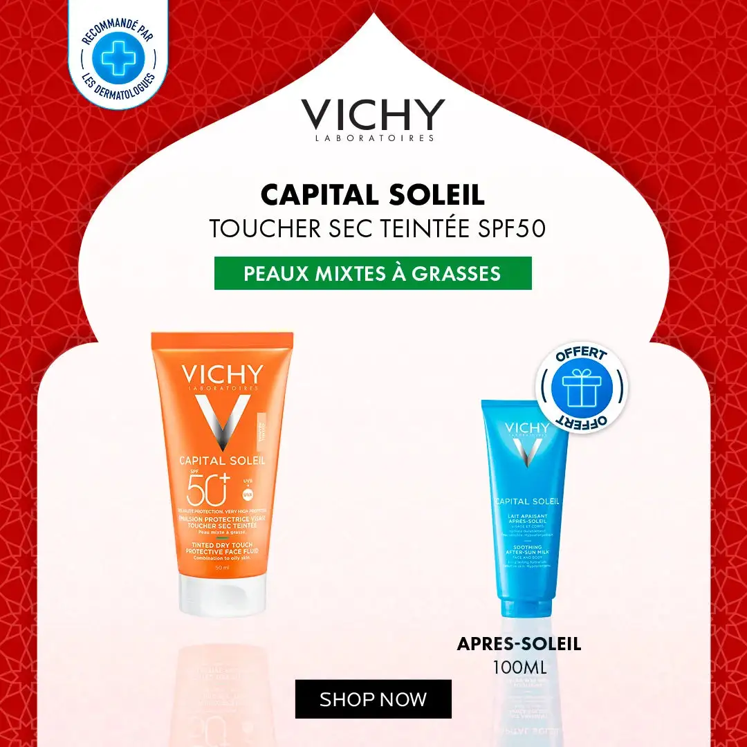 Vichy Capital Soleil Pack Crème anti-brillance teintée SPF50+ + Après-soleil 100 ml Vichy Capital Soleil Pack Crème anti-brillance teintée SPF50+ + Après-soleil 100 ml