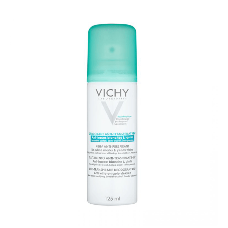 Vichy Déodorant aérosol anti-transpirant 48H anti-traces jaunes et blanches 125 ml