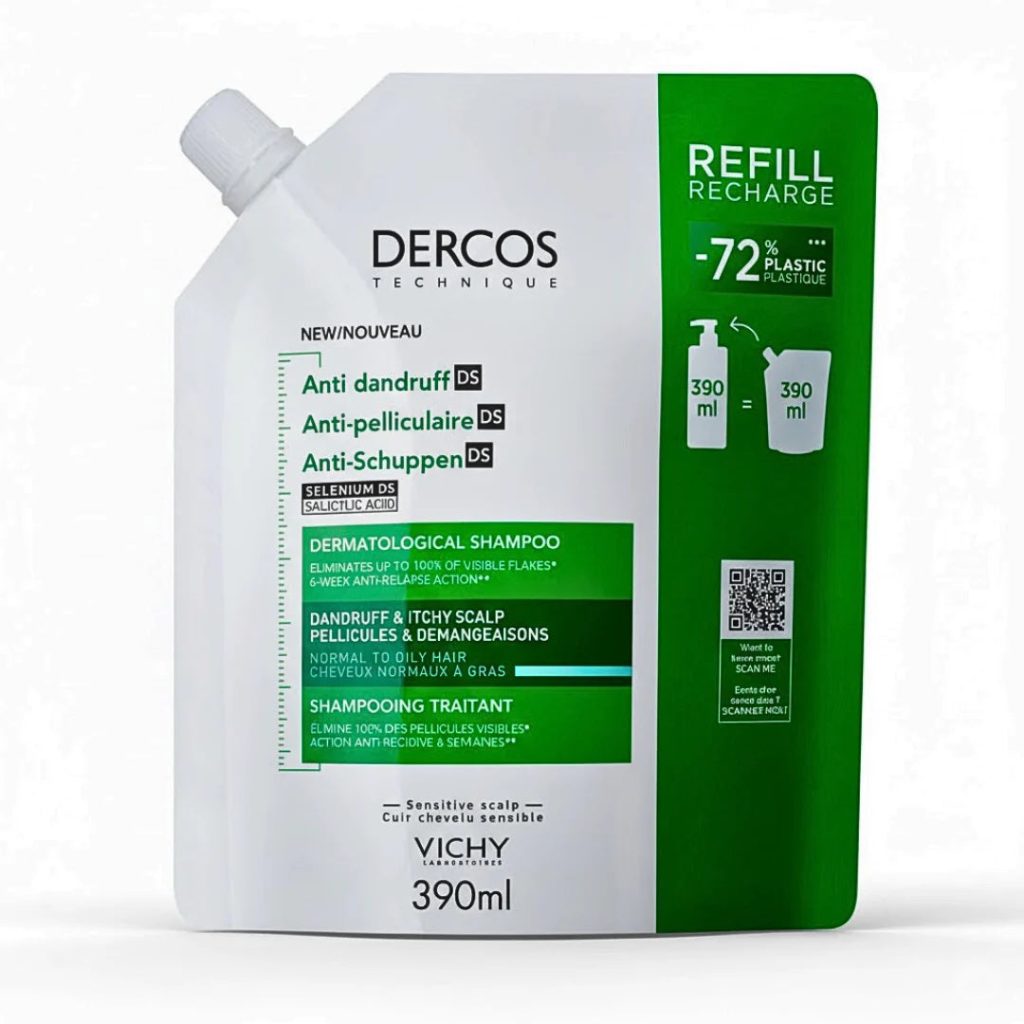Vichy Dercos Shampooing traitant anti-pelliculaire éco-recharge 390 ml