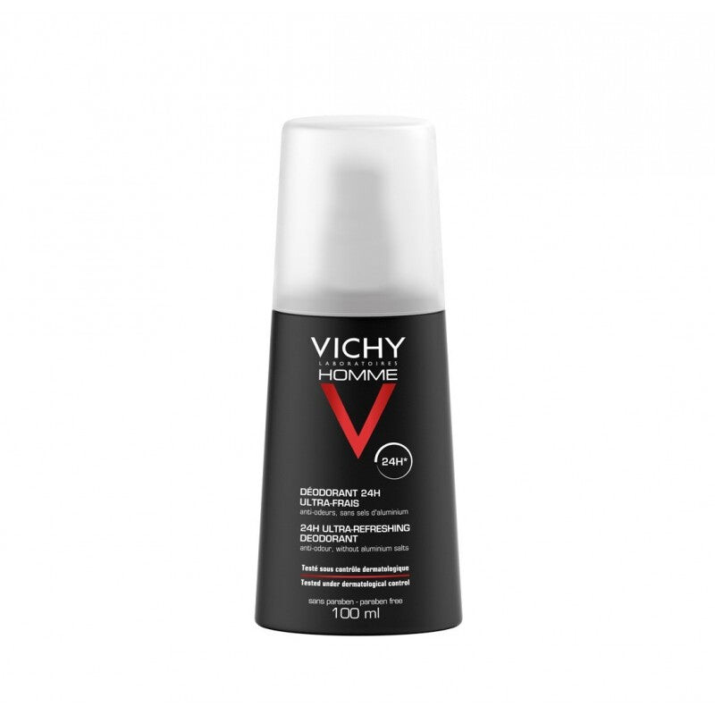 Vichy Homme Déodorant spray ultra-frais 24H peau sensible 100 ml Vichy Homme Déodorant spray ultra-frais 24H peau sensible 100 ml