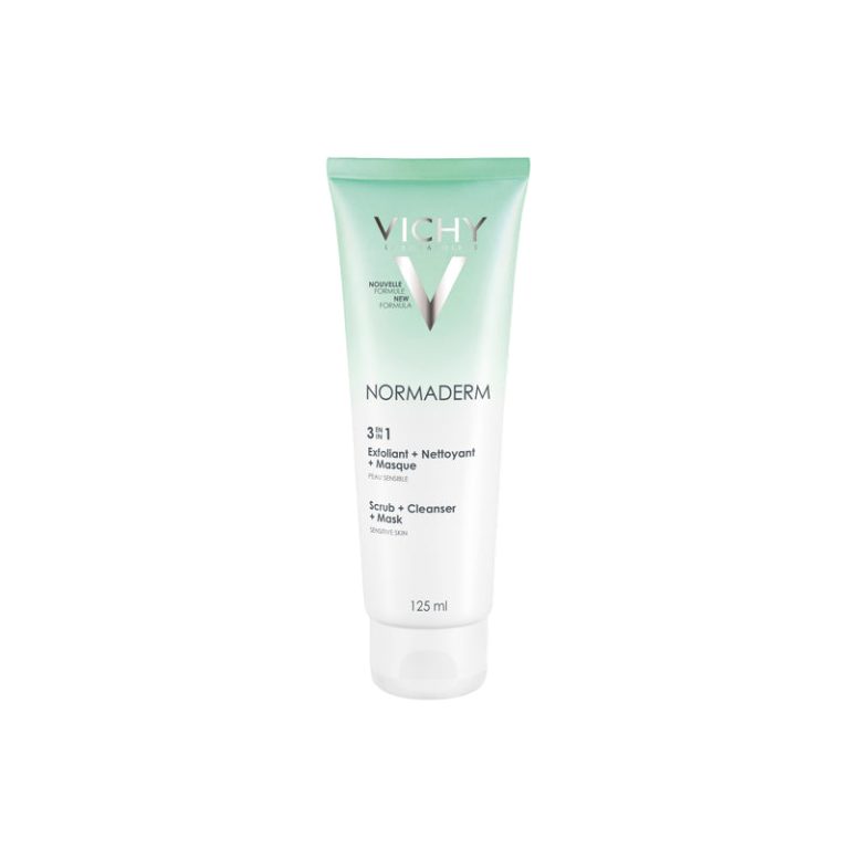 Vichy Normaderm 3 en 1 Exfoliant nettoyant masque peau mixte à grasse