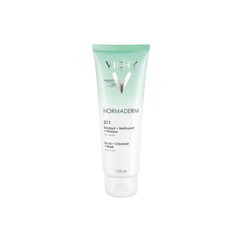 Vichy Normaderm 3 en 1 Exfoliant nettoyant masque peau mixte à grasse Vichy Normaderm 3 en 1 Exfoliant nettoyant masque peau mixte à grasse