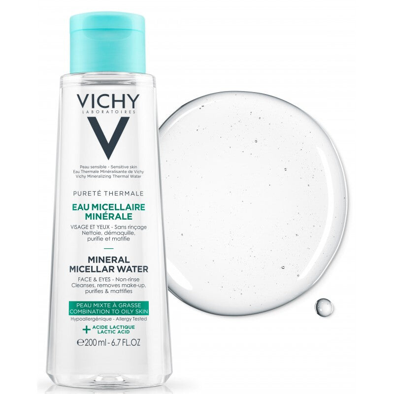 Vichy Pureté Thermale Eau micellaire minérale peau mixte à grasse Vichy Pureté Thermale Eau micellaire minérale peau mixte à grasse