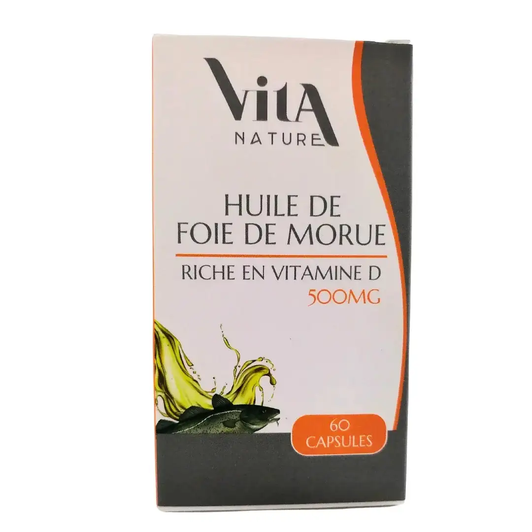 Vita Nature Huile de foie de morue 500 mg 60 capsules Vita Nature Huile de foie de morue 500 mg 60 capsules