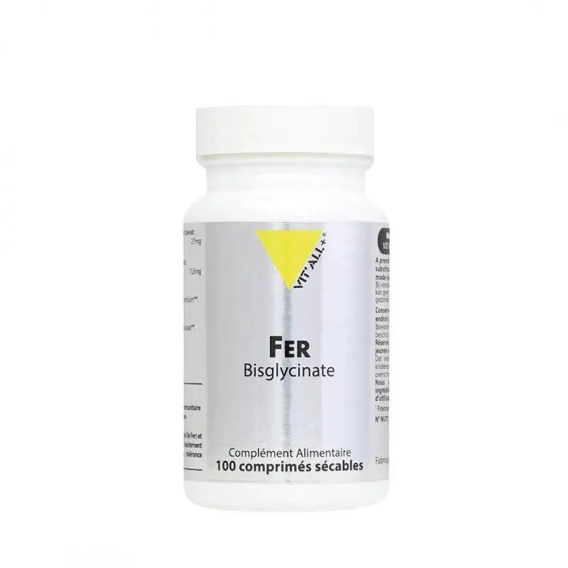 Vitall+ Fer bisglycinate 27 mg 100 comprimés Vitall+ Fer bisglycinate 27 mg 100 comprimés