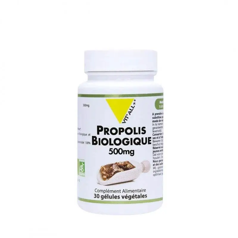 Vitall+ Propolis Bio 500 mg 30 gélules végétales Vitall+ Propolis Bio 500 mg 30 gélules végétales