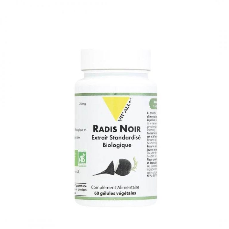 Vitall+ Radis noir Bio 250 mg 60 gélules végétales