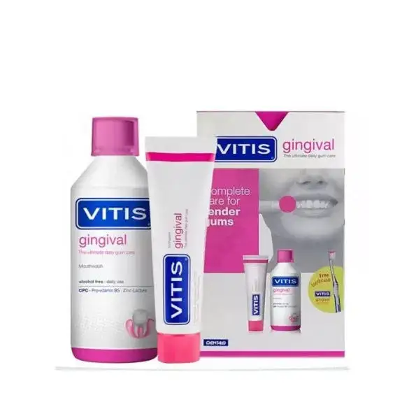 Vitis Gingival Pack dentifrice + bain de bouche + brosse à dents