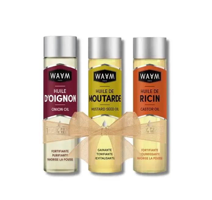 Waam Trio d'huiles pousse cheveux Ricin, Nigelle, Coco Bio