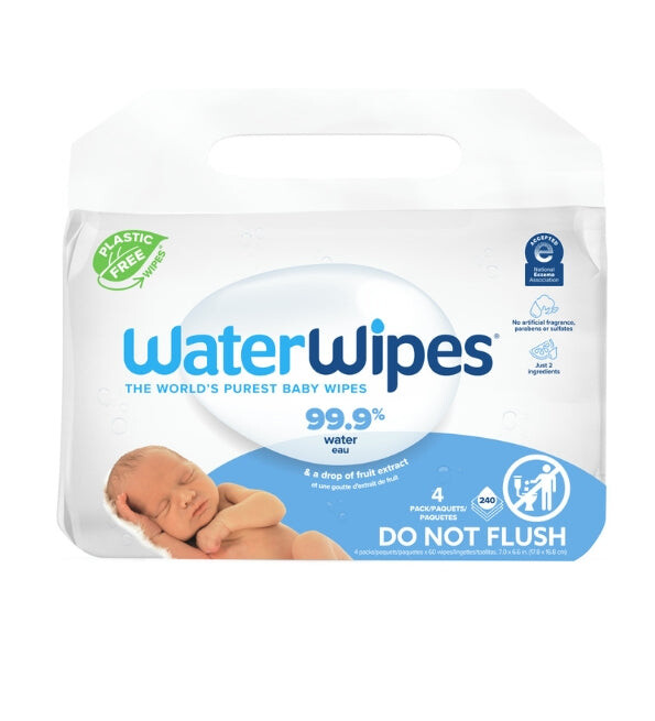 WaterWipes Lingettes bébé lot de 4 x 60