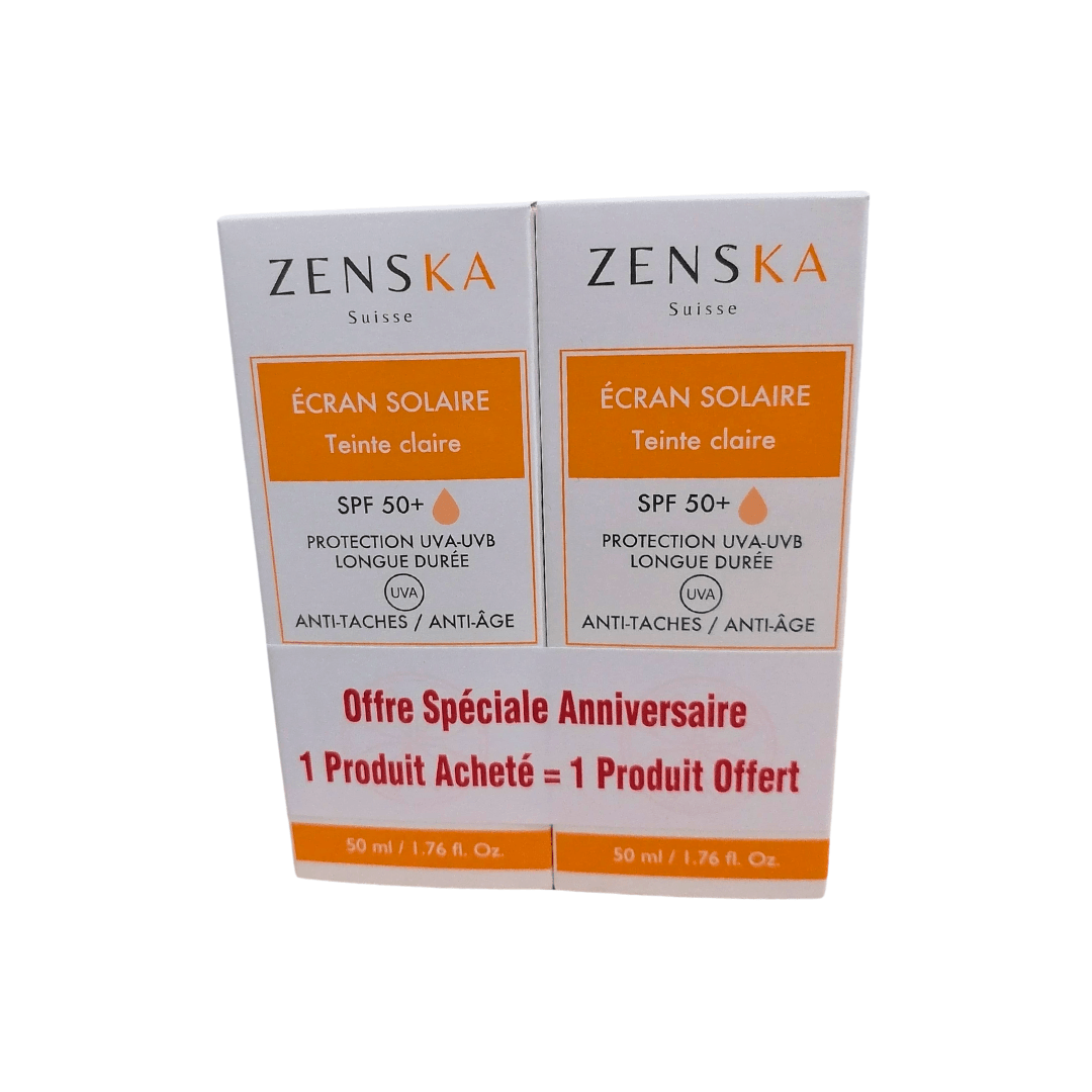 Zenska Écran solaire teinte claire SPF50+ 2 x 50 ml Zenska Écran solaire teinte claire SPF50+ 2 x 50 ml